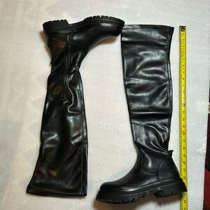 Over the knee PU combat boots Size 10